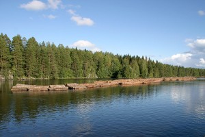 Tukkilautta matkaa kohti Varkautta Leppävirralla