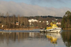 Hinaaja Olli kurvaa Virransaaren vieressä