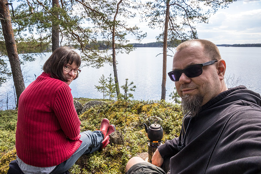 Evästelyä, Linnansaaren kansallispuisto, Haukivesi, Rantasalmi